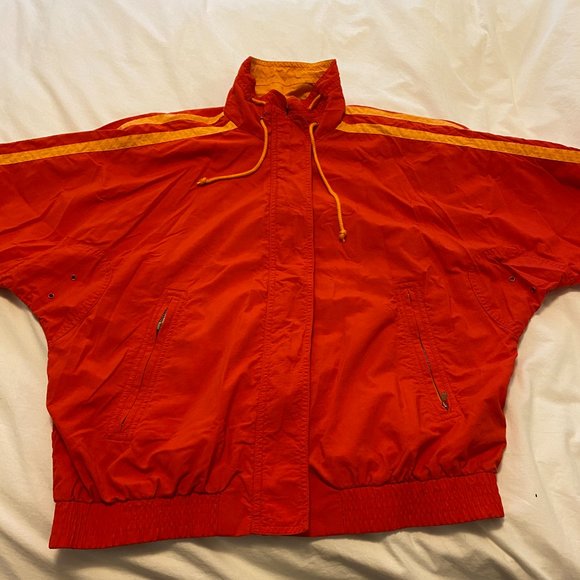 Vintage Red & Yellow Windbreaker Bomber Jacket - Picture 10 of 11